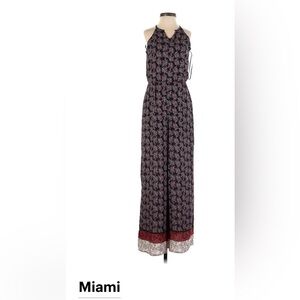 NWT-Francesca’s black floral jumpsuit.